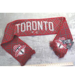 Ruffneck Toronto FC MLS Soccer Scarf Red Grey All For One Knit Fringe New NWT